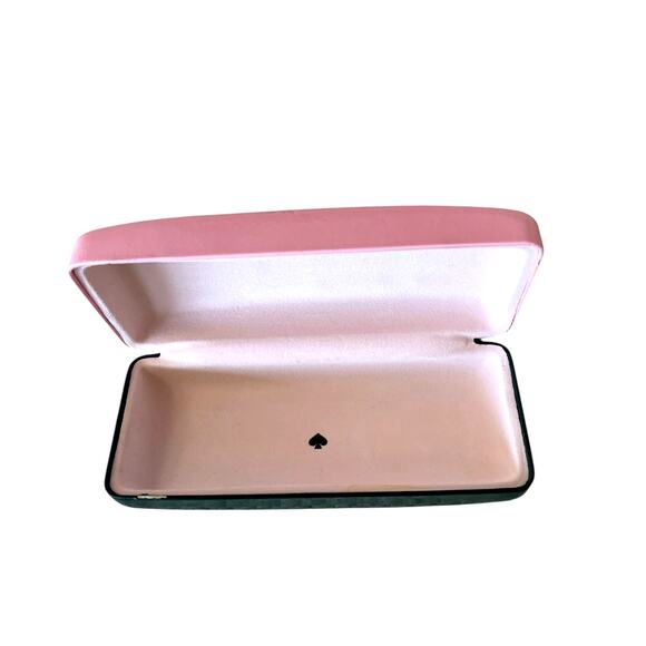 Kate Spade Eyeglass Case Hard Clamshell Pink & Green Authentic - Picture 14 of 14